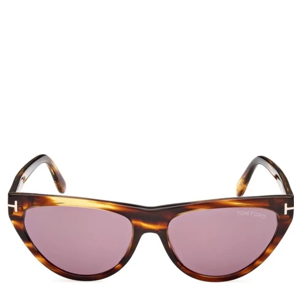 NEW FT0990/S 55Y TOM FORD AMBER-02 TF990 55Y WOMEN BROWN CAT EYE SUNGLASSES - Picture 3 of 5
